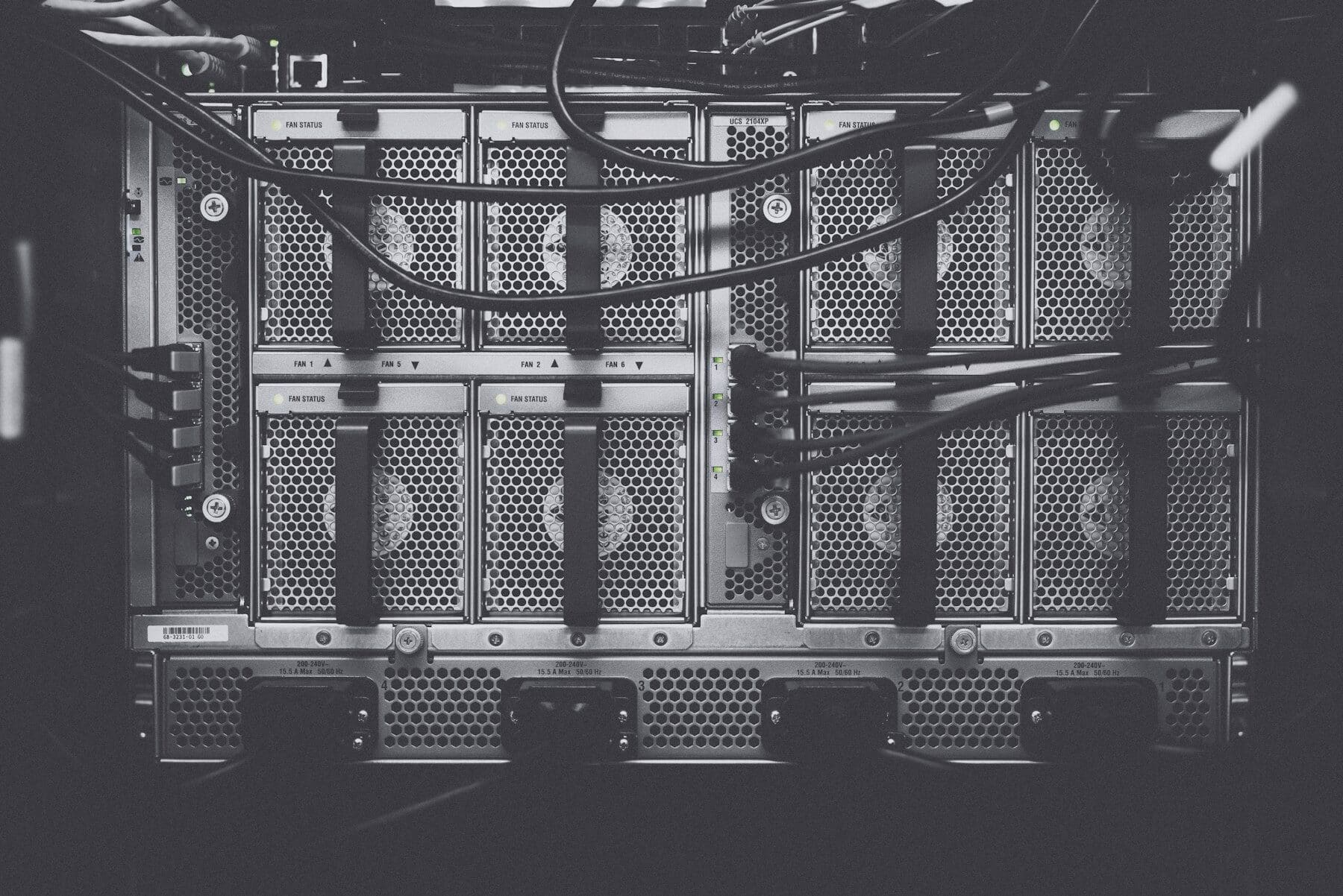 A rack of servers in a data centre